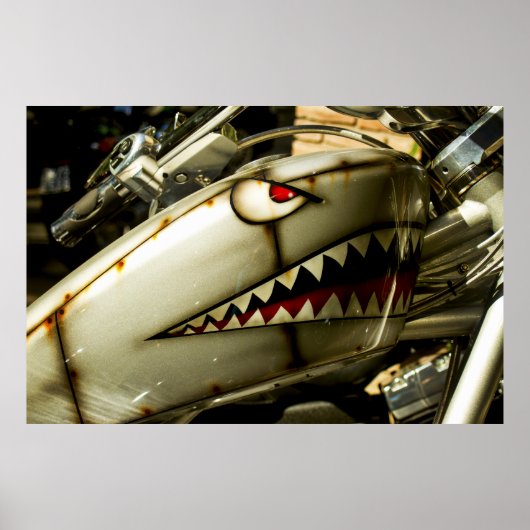 Poster Le Requin. Char à gaz Harley peint sur mesure (Devant)