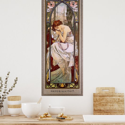 Poster Le reste de la nuit par Alphonse Mucha (Cuisine)