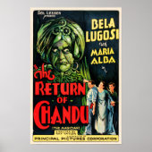Poster Le retour de Chandu 1934 Ancien film de Thriller d (Devant)