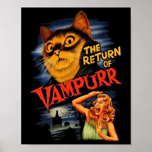 Poster Le Retour De Vampurr Drôle Chat (Devant)