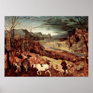 Poster Le retour du troupeau de Pieter Bruegel - 1565