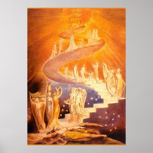 Poster Le rêve de Jacob par William Blake (Devant)