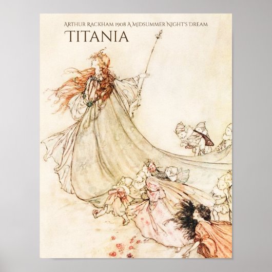 Poster Le rêve de la nuit d'été Titania Arthur Rackham (Devant)