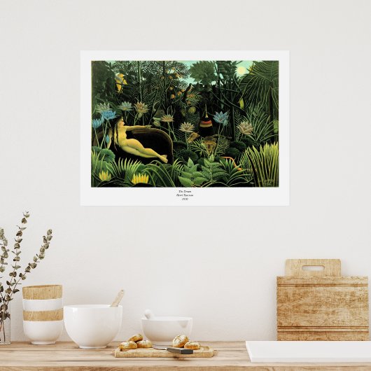 Poster Le rêve d'Henri Rousseau (1910) (Cuisine)