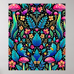 Poster Le rêve enchanté de la forêt de champignons