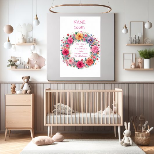 Poster Le rime de la crèche "Bague un anneau O Roses" per