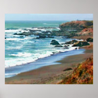 Le rivage de Cambria en Californie à l'automne