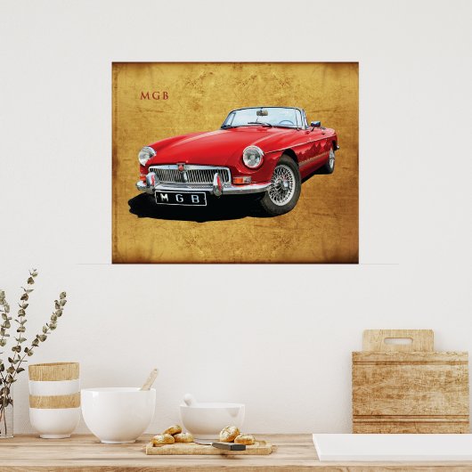 Poster Le roadster Classic MG MGB (Cuisine)