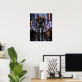 Poster Le Robot Marchant à Travers la Ville (Bureau à domicile)