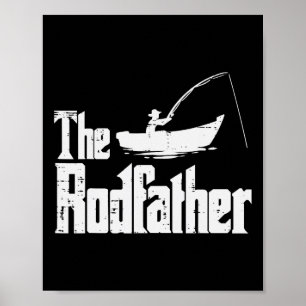Poster Le Rodfather Fun Fishing Fête des Pères Film Pun P