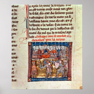 Poster Le Roi Arthur et Guinevere observant a