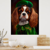 Poster Le roi Cavalier Charles Spaniel à la Saint Patrick (Cuisine)