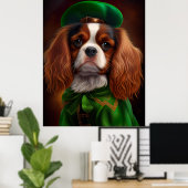 Poster Le roi Cavalier Charles Spaniel à la Saint Patrick (Bureau à domicile)