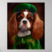 Poster Le roi Cavalier Charles Spaniel à la Saint Patrick (Devant)