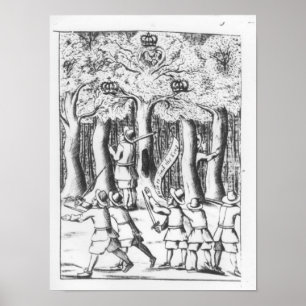 Poster Le roi Charles II se cachant dans un chêne
