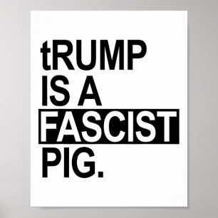 Poster Le roi des couches Trump est un porc fasciste (noi