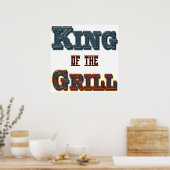 Poster Le roi du barbecue dit imprimer (Cuisine)
