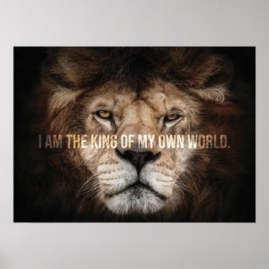 Poster Le Roi Du Monde - Lion Motivational Success (Devant)