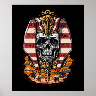 Poster Le Roi égyptien Pharaoh Skull Ancient Mythology