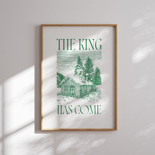 Poster Le Roi est devenu Vert hiver Cabine Noël Pos