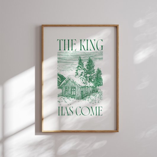 Poster Le Roi est devenu Vert hiver Cabine Noël Pos