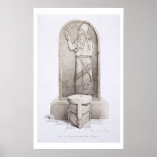 Poster Le roi et l'autel sacrificatoire, Nimrud, plaquent