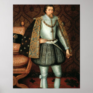 Poster Le Roi James I de l'Angleterre (1566-1625) (huile
