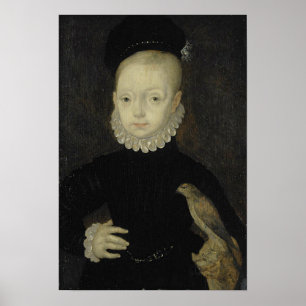 Poster Le roi James VI avec le faucon des moineaux - 1574