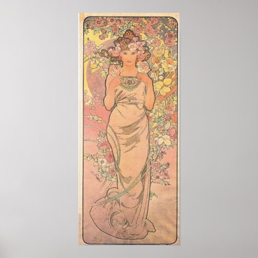 Poster Le Rose - Mucha (Devant)