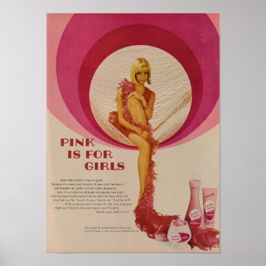 Poster Le rose vintage est pour les filles (Devant)