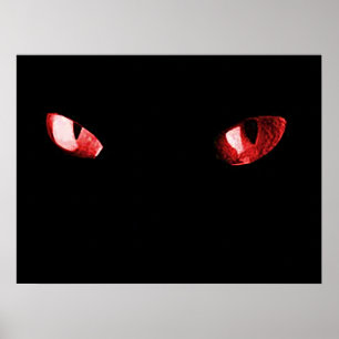 Poster Le rouge observe le chat
