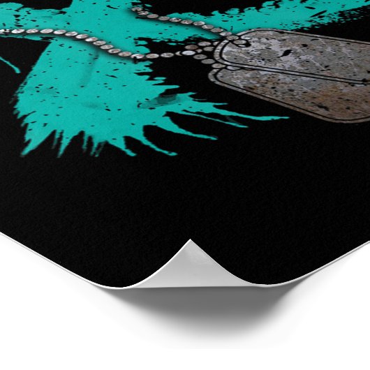 Poster Le Ruban De Sensibilisation Au Suicide Des Vétéran (Coin)