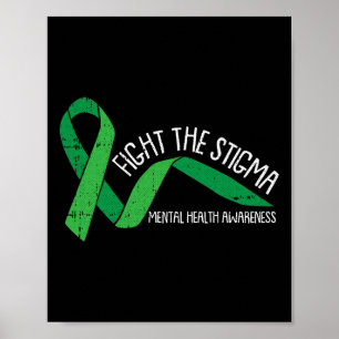 Poster Le Ruban Vert de sensibilisation à la santé mental