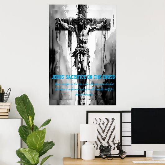 Poster Le sacrifice de Jésus sur la croix (Bureau à domicile)