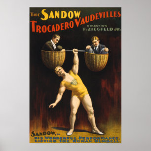 Poster Le Sandow Eugen Sandow Vaudeville Weightlifter