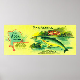 Poster Le saumon d'apex peut le point de LabelGerard, AK