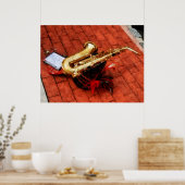 Poster Le saxophone avant la parade (Cuisine)