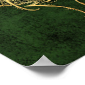 Poster Le scarabée égyptien ailé avec Ankh sur vert (Coin)