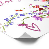 Poster Le script de fleurs sauvages favorise la douche nu (Coin)