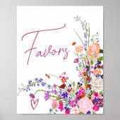 Poster Le script de fleurs sauvages favorise la douche nu (Devant)