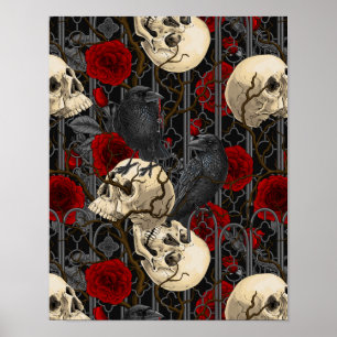 Poster Le secret de Raven. Illustration gothique sombre e