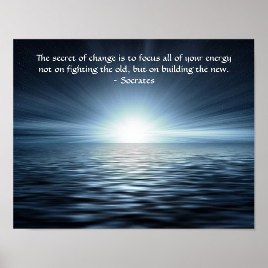 Poster Le secret du changement citations de Socrates (Devant)