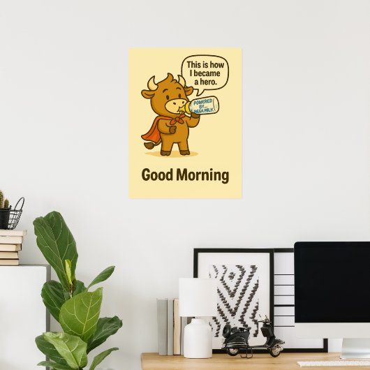 Poster Le Secret du Matin de Bullio – Motivation Matinale (Bureau à domicile)