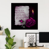 Poster "Le Seigneur donne la sagesse" Proverbes 2:6 (Bureau à domicile)