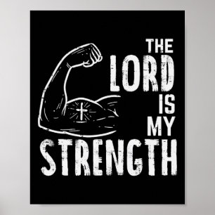 Poster Le Seigneur Est Ma Force Arm Gym Entraînement Chri