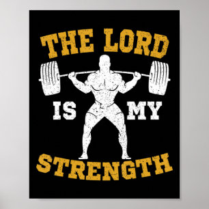 Poster Le Seigneur est ma Force Gym chrétien Jésus Workou