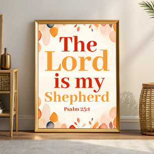 Poster Le Seigneur est mon berger Boho Christian Wall Art
