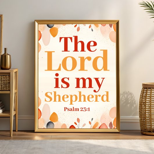 Poster Le Seigneur est mon berger Boho Christian Wall Art