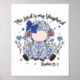 Poster Le Seigneur Est Mon Berger Jour de Pâques Jésus Ch