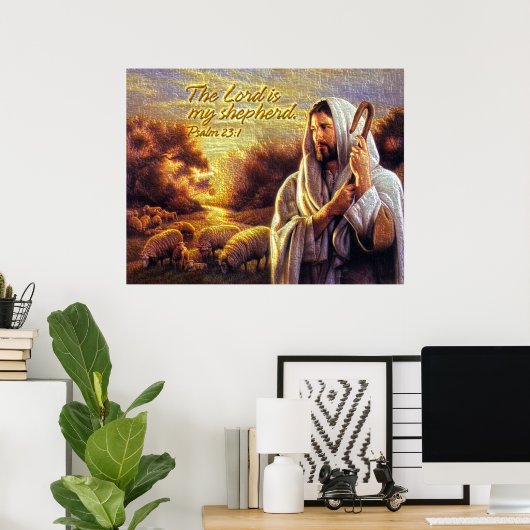 Poster Le Seigneur est mon berger Print (Bureau à domicile)